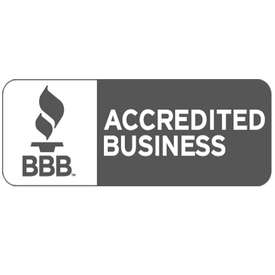 Better Business Accredited Roofing Business Logo In Gray Scale