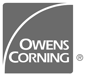 Owens Corning Logo in Gray Scale For Being Platinum Preferred Roofing Contrator
